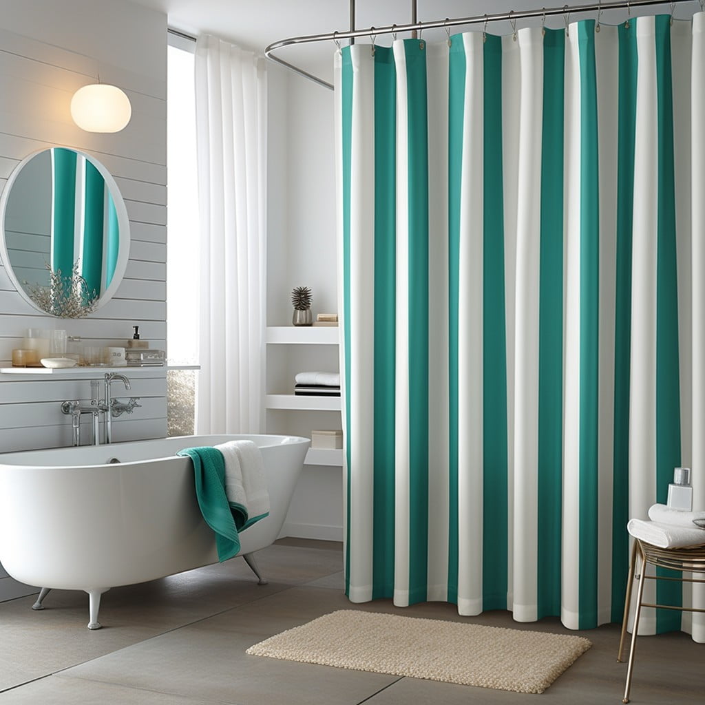 Striped Curtains for a Modern Look Bathroom Curtain