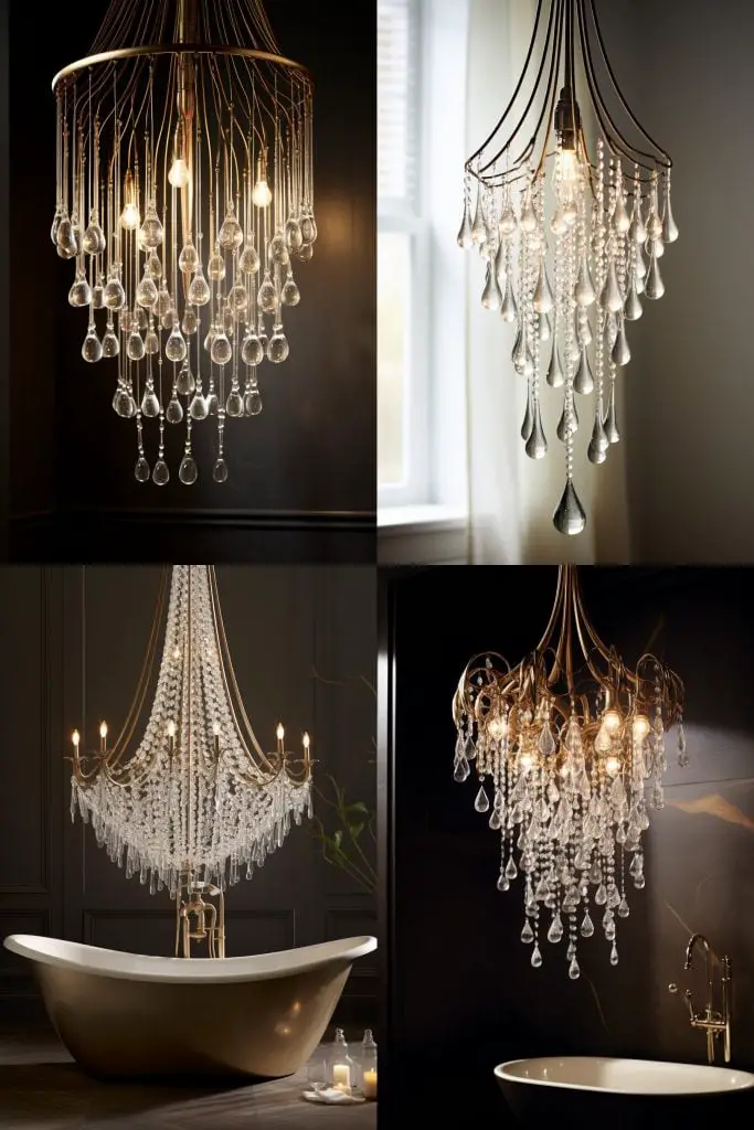 Teardrop Chandelier for an Elegant Appeal Bathroom Chandelier --ar 2:3