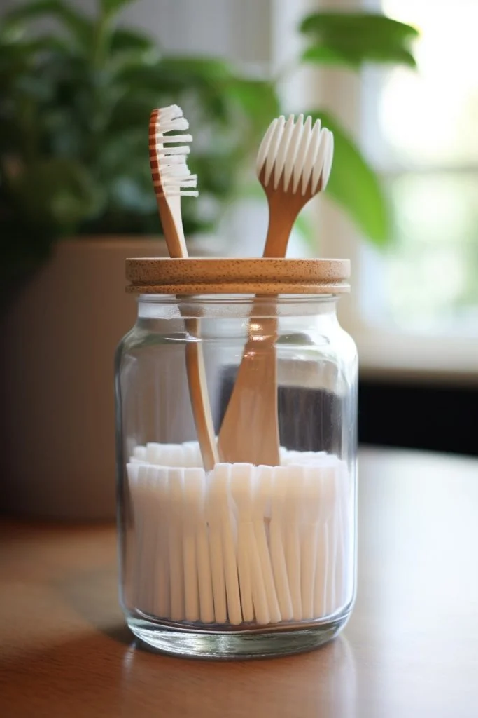 Toothbrush and Toothpaste Jar Bathroom Jar --ar 2:3