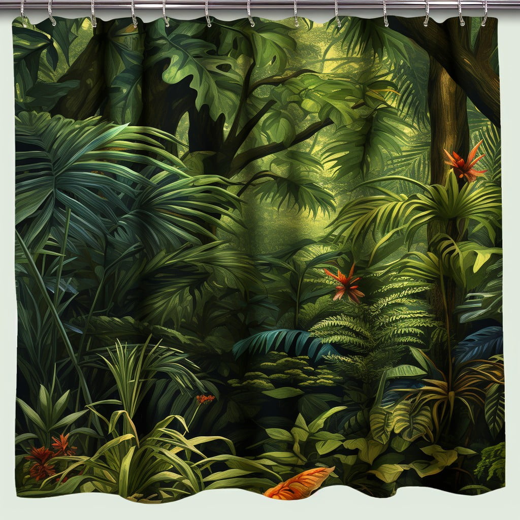 Tropical Rainforest Themed Curtain Bathroom Curtain