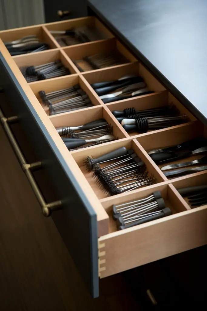 Utilize Magnetic Strips for Hair Pins Bathroom Drawer --ar 2:3