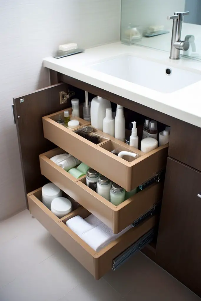 Utilize Under-sink Storage With Bins Bathroom Vanity --ar 2:3