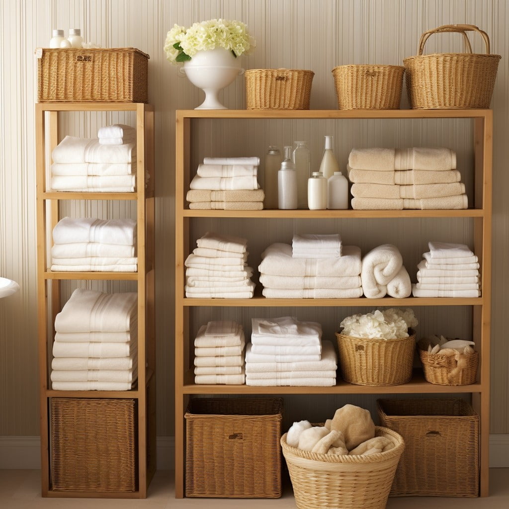 Wicker Baskets Bathroom Closet 