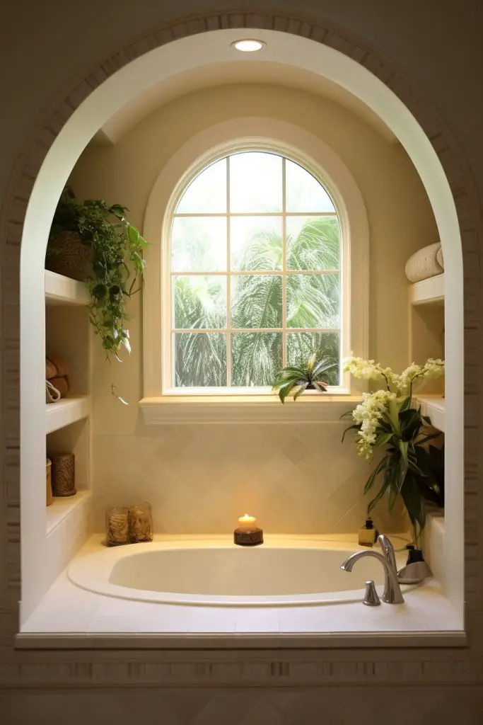 Window-replacing Glass Privacy Niches Bathroom Niche --ar 2:3