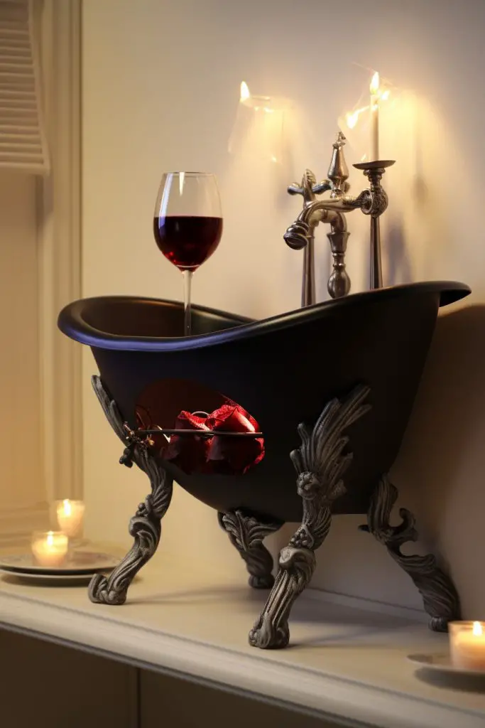 Wine Glass Holder for Bathtub Romantic Bathroom --ar 2:3