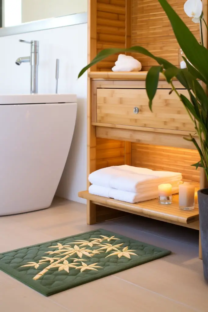 bamboo bath mat with built in seat