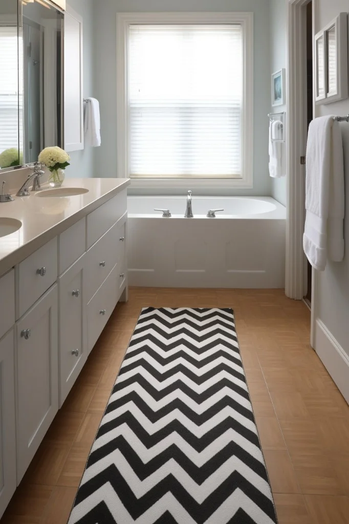 chevron print runner for a contemporary look