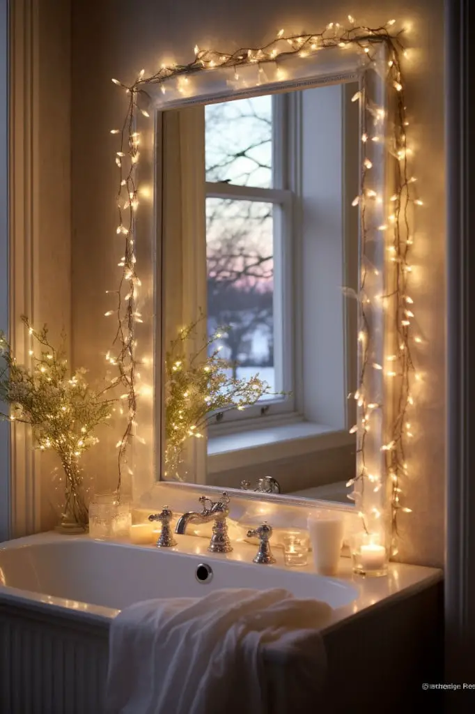 christmas light bath mirror decorations