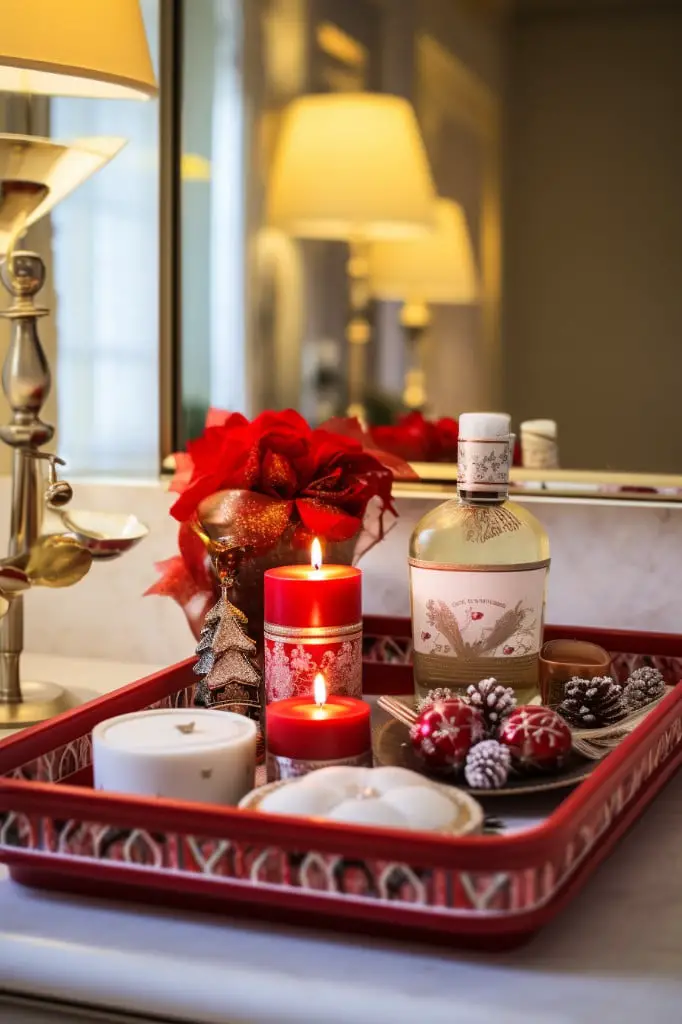 christmas themed vanity tray