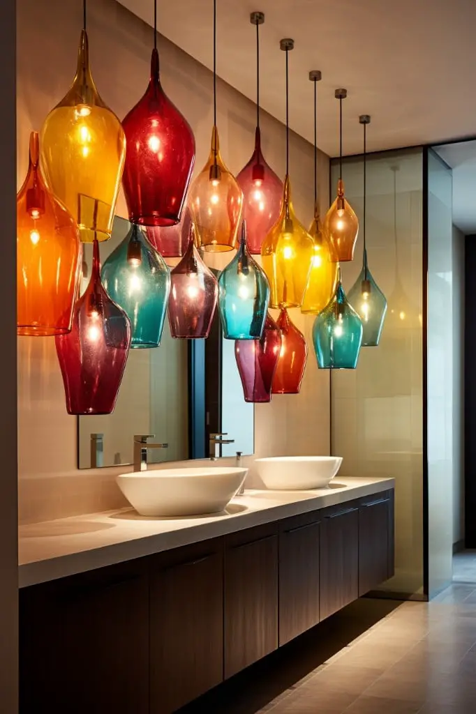 colored glass wall lamps