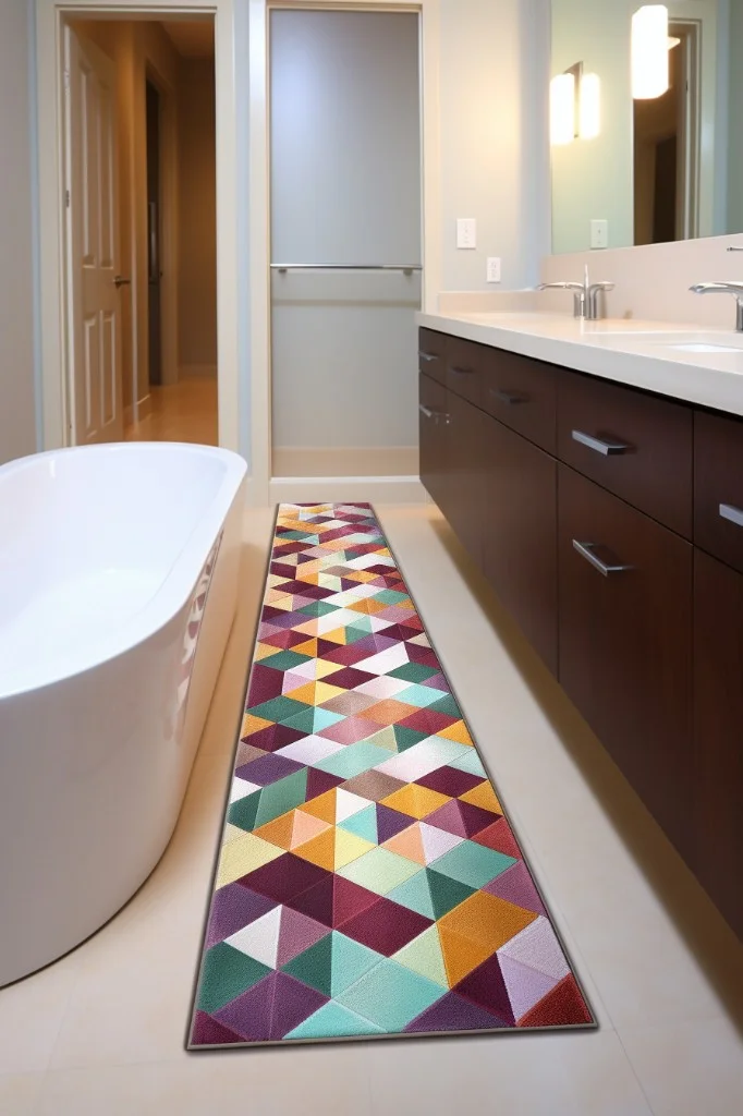 colorful geometric print runner