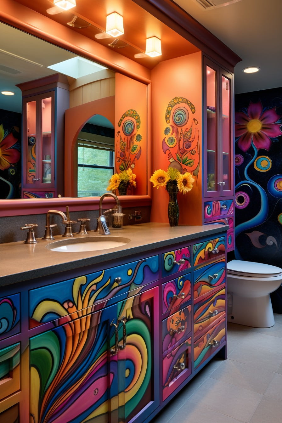 colorful painted cabinets