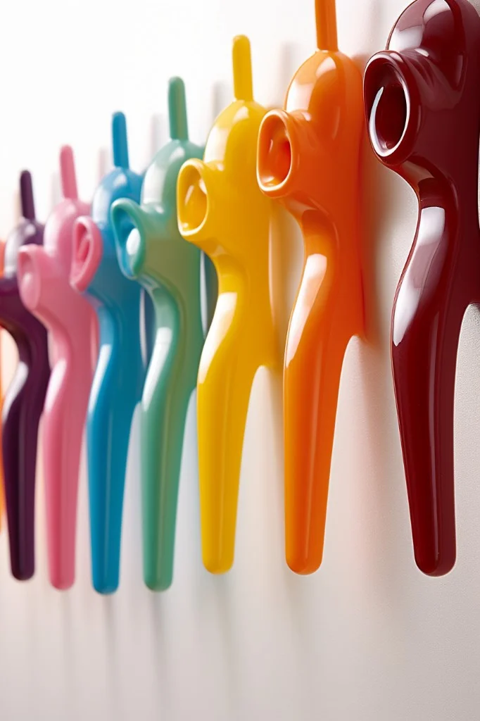 colorful plastic hooks
