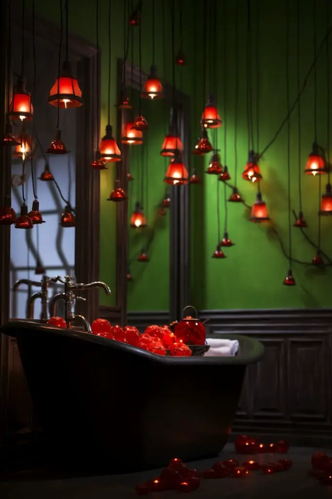 ghoulish green or red lightbulbs