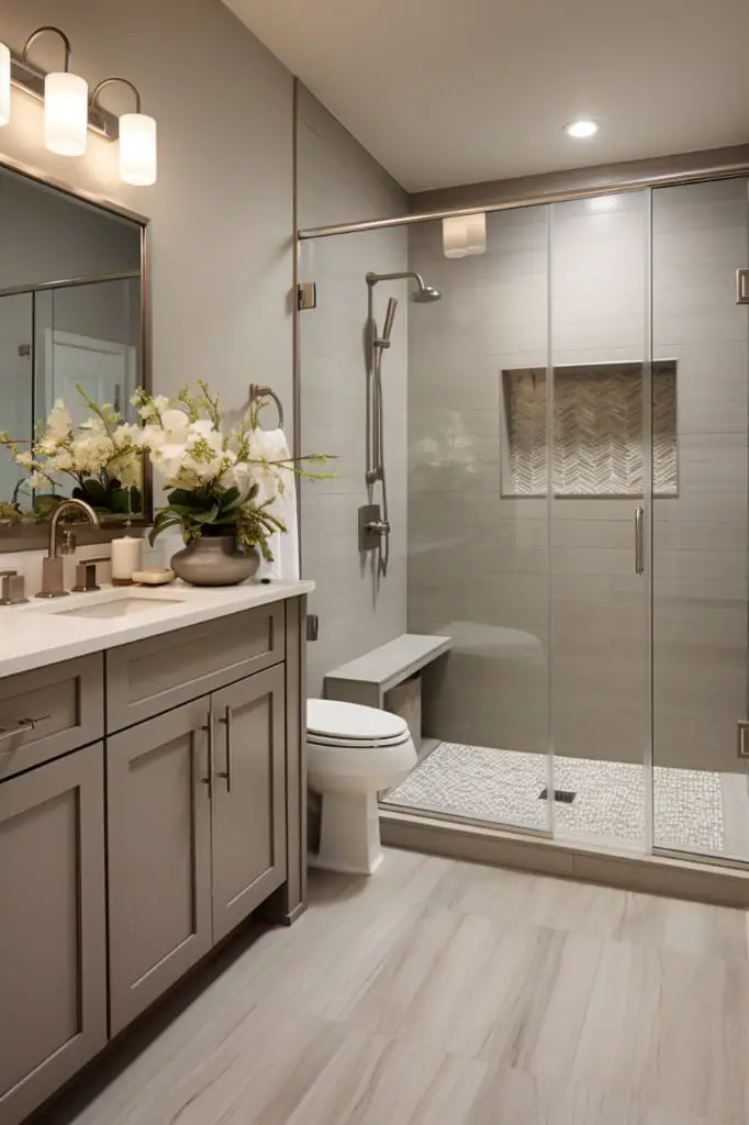 glass shower doors in smokey gray