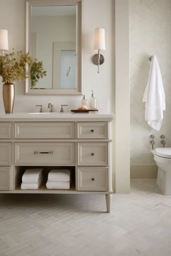 gray patterned floor tiles