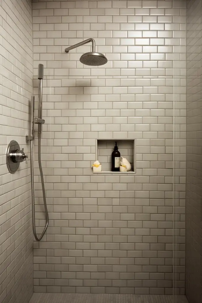 gray subway tiles for shower walls