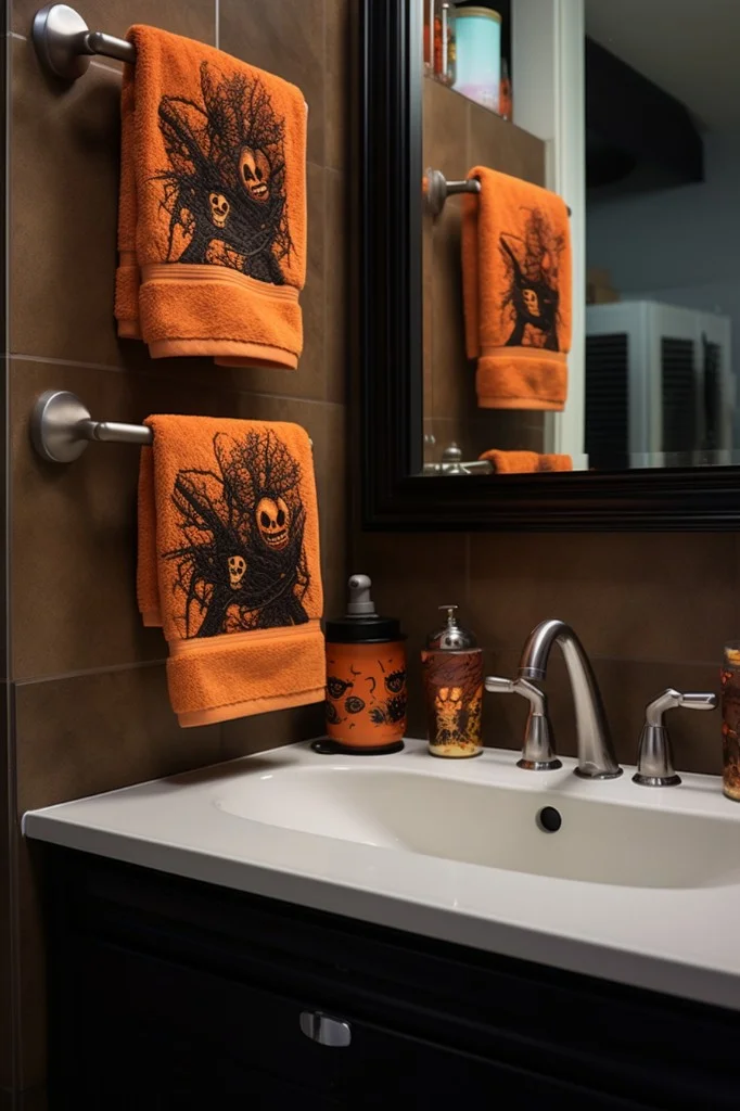 halloween themed mini hand towels