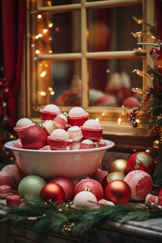 holiday themed bath bombs set