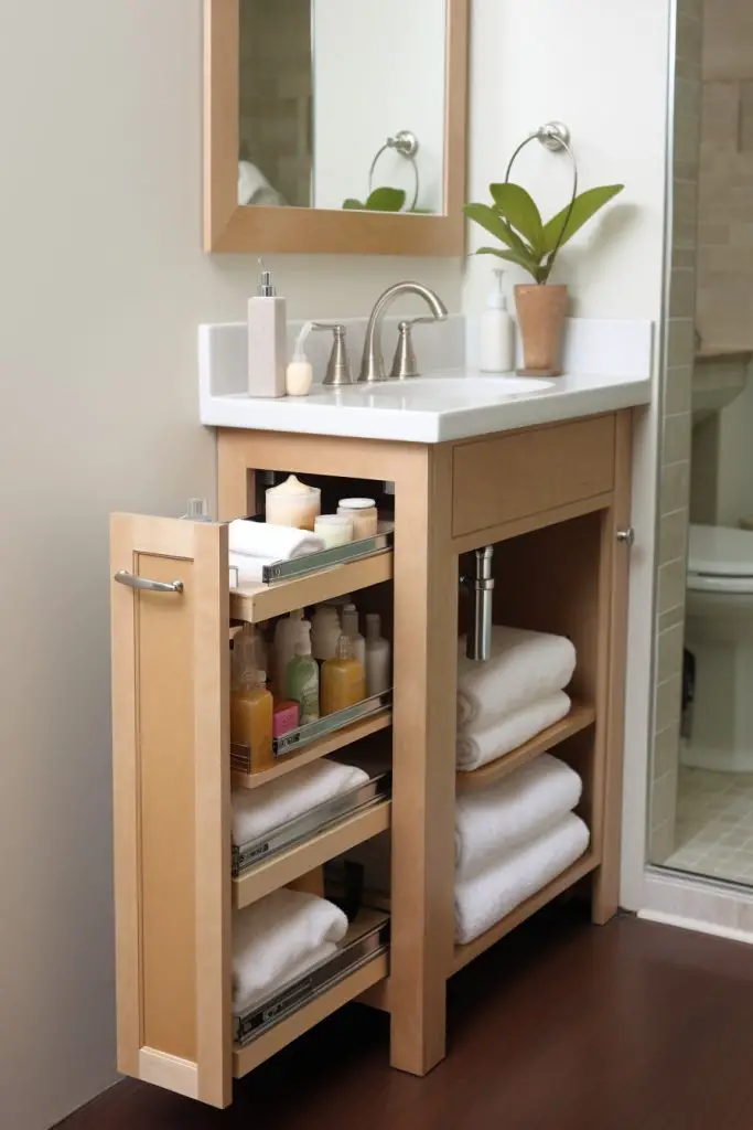 Build a Pull-out Cabinet for Added Storage Bathroom Vanity --ar 2:3