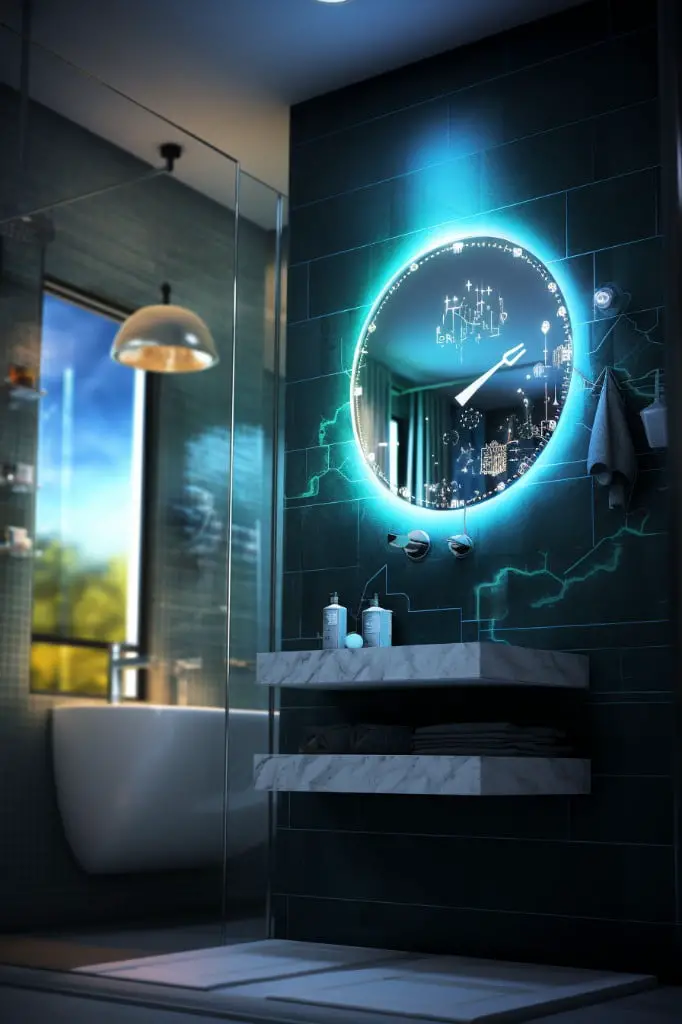 illuminated bathroom clock