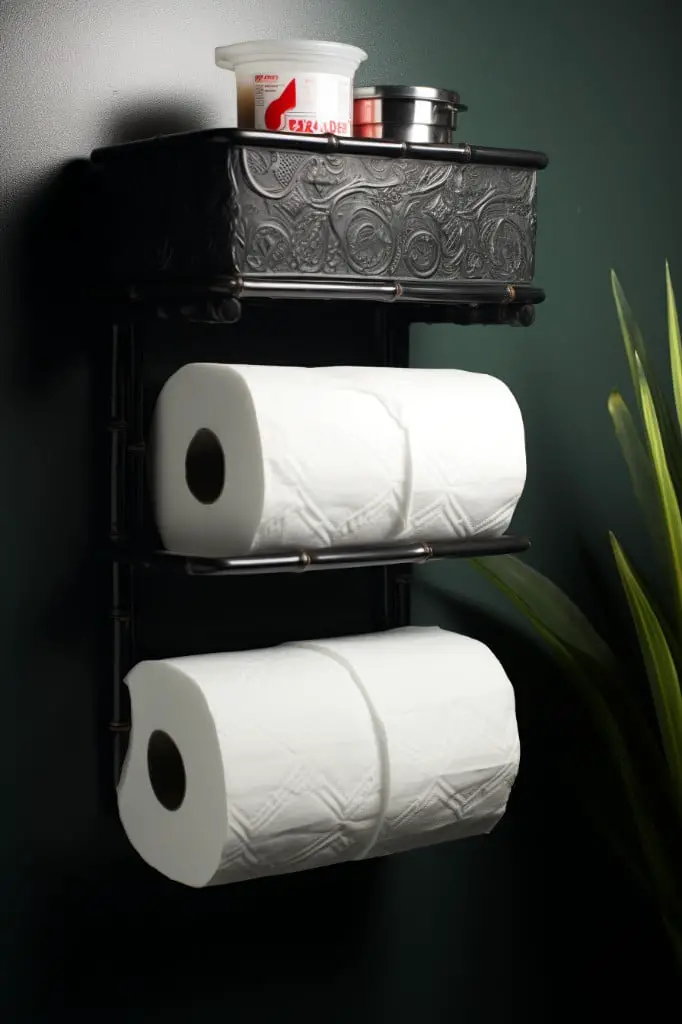 install a toilet paper holder with shelf