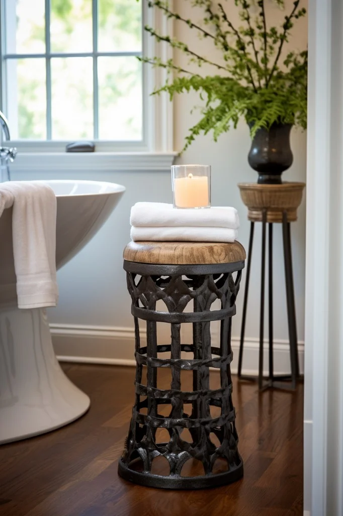 iron garden stool