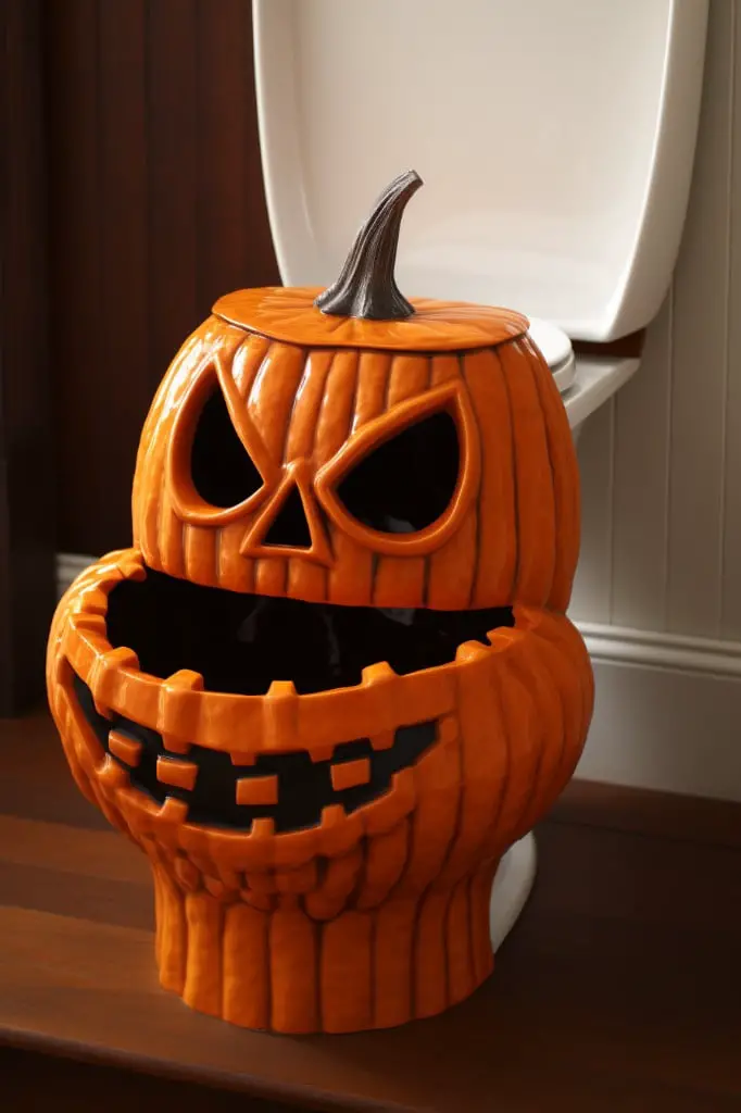 jack o lantern toilet cover