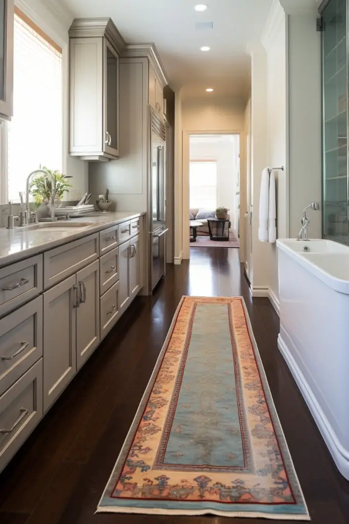 long narrow runner for large bathrooms