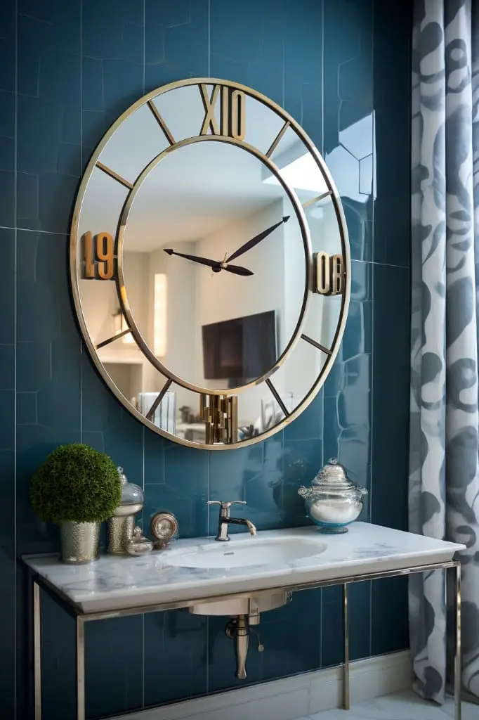 mirror shape wall clock