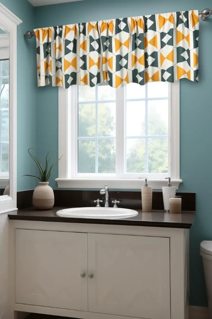 modern geometric print valance