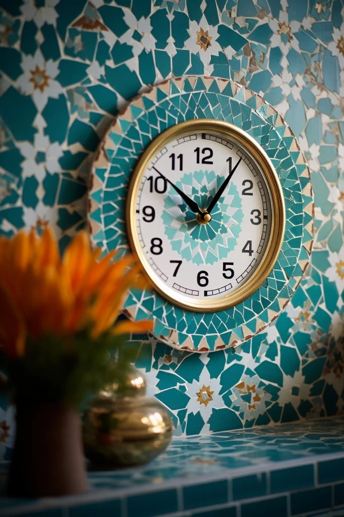 moroccan tile inspired clock