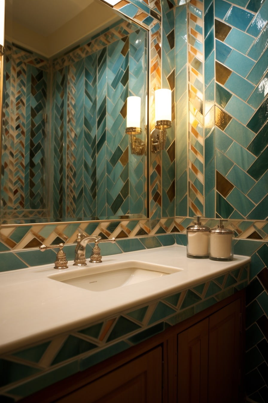 patterned glass tile borders