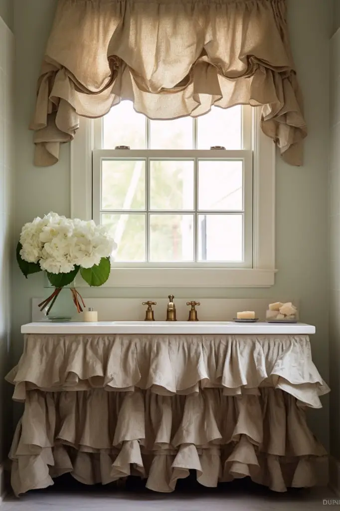 ruffled linen valance