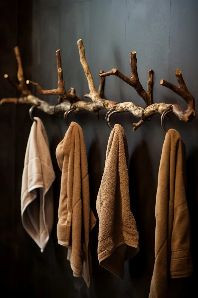 rustic branch style hooks