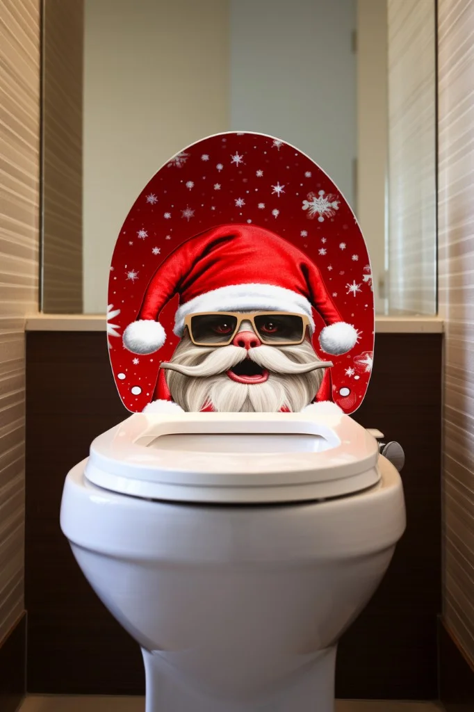 santa claus toilet seat cover