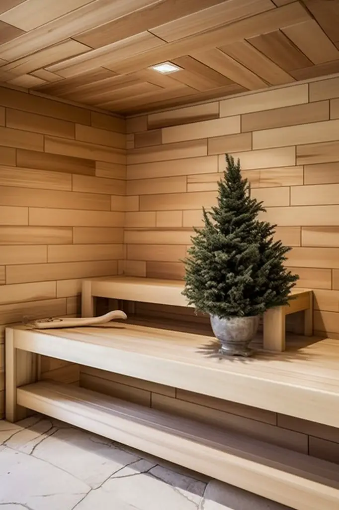 sauna style bench