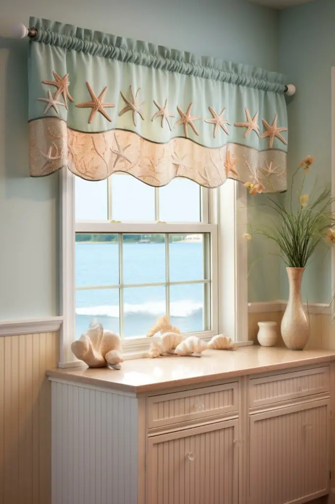 seashell embellished valance