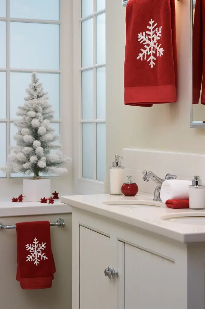 snowflake hand towels