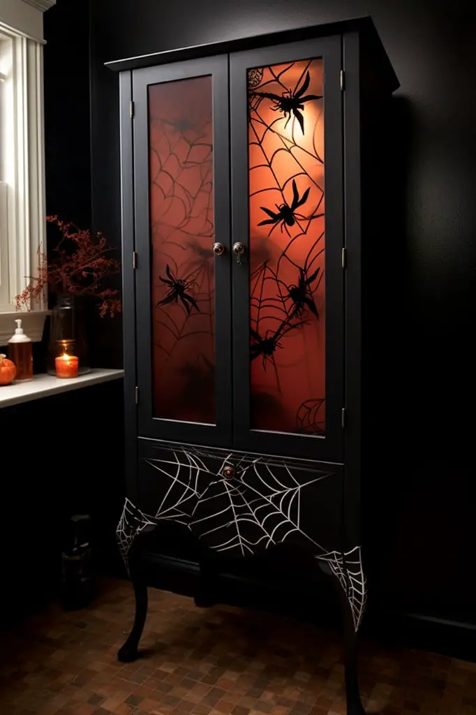 spider web cabinet decals