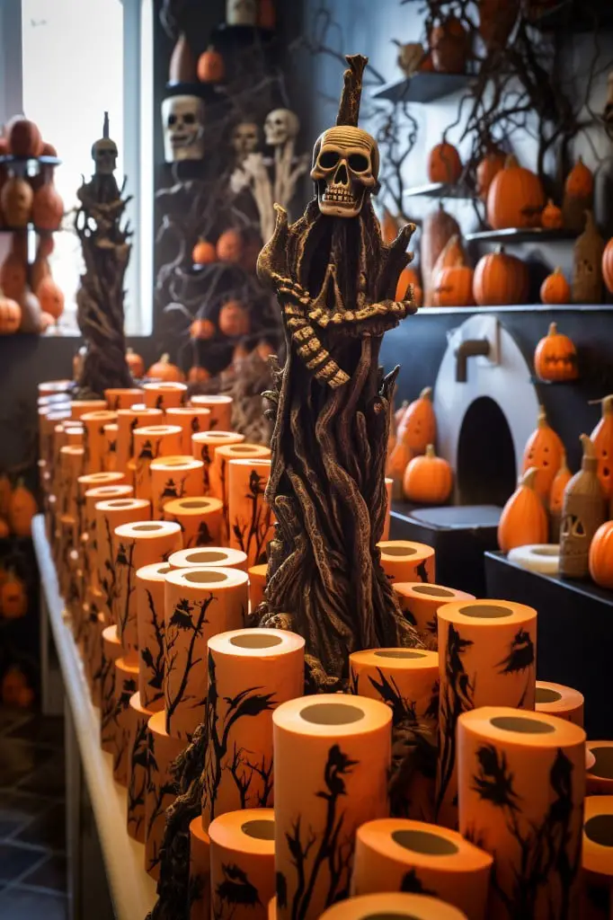 spooky toilet paper rolls