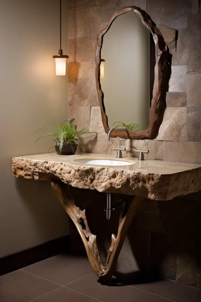 stone bathroom table with matching sink