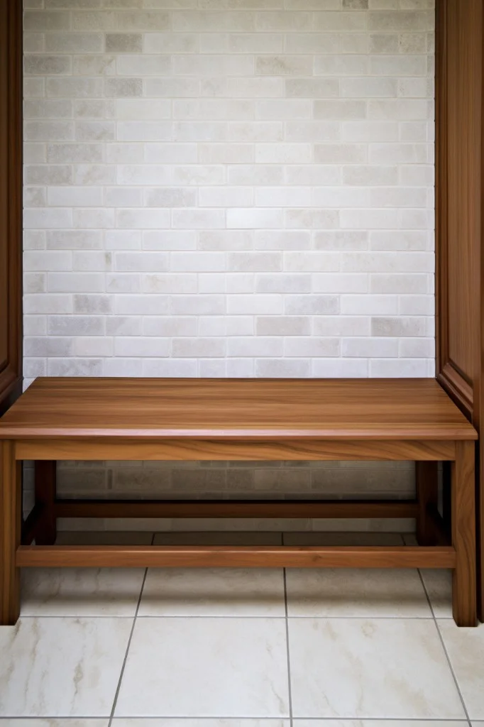 teak shower bench