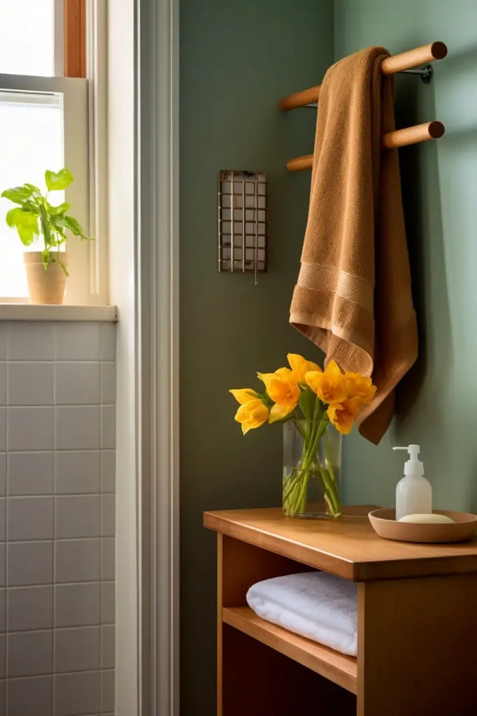 towel rack with hooks