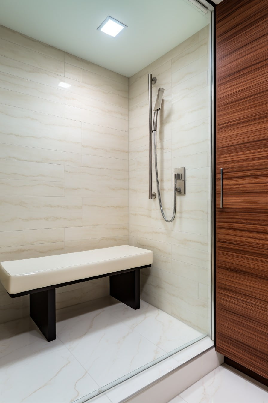 walk in shower with seating