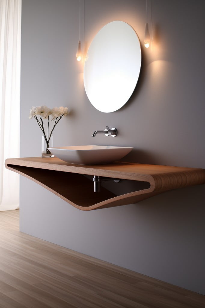 wall mounted bathroom table