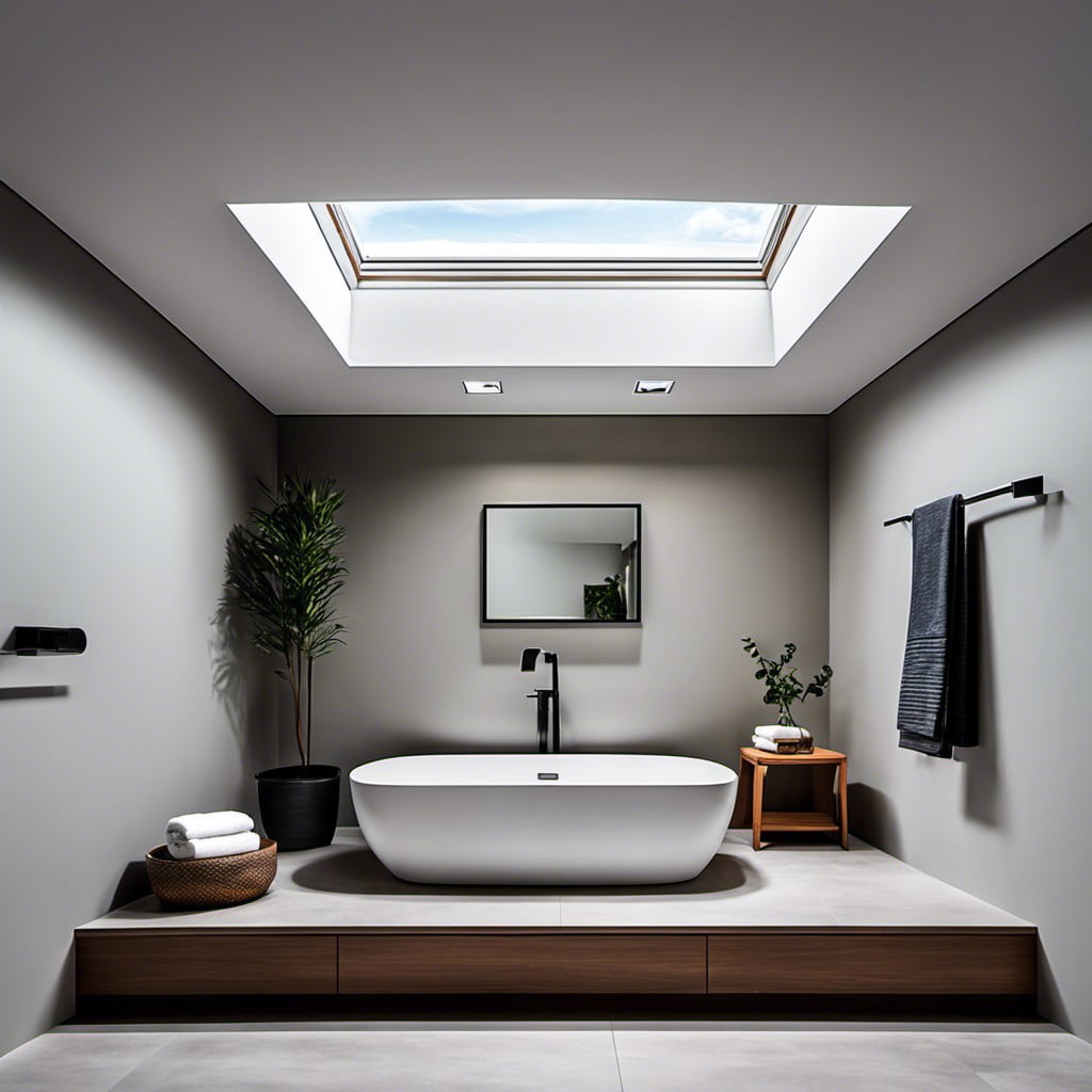 a rectangular skylight to bring in natural light