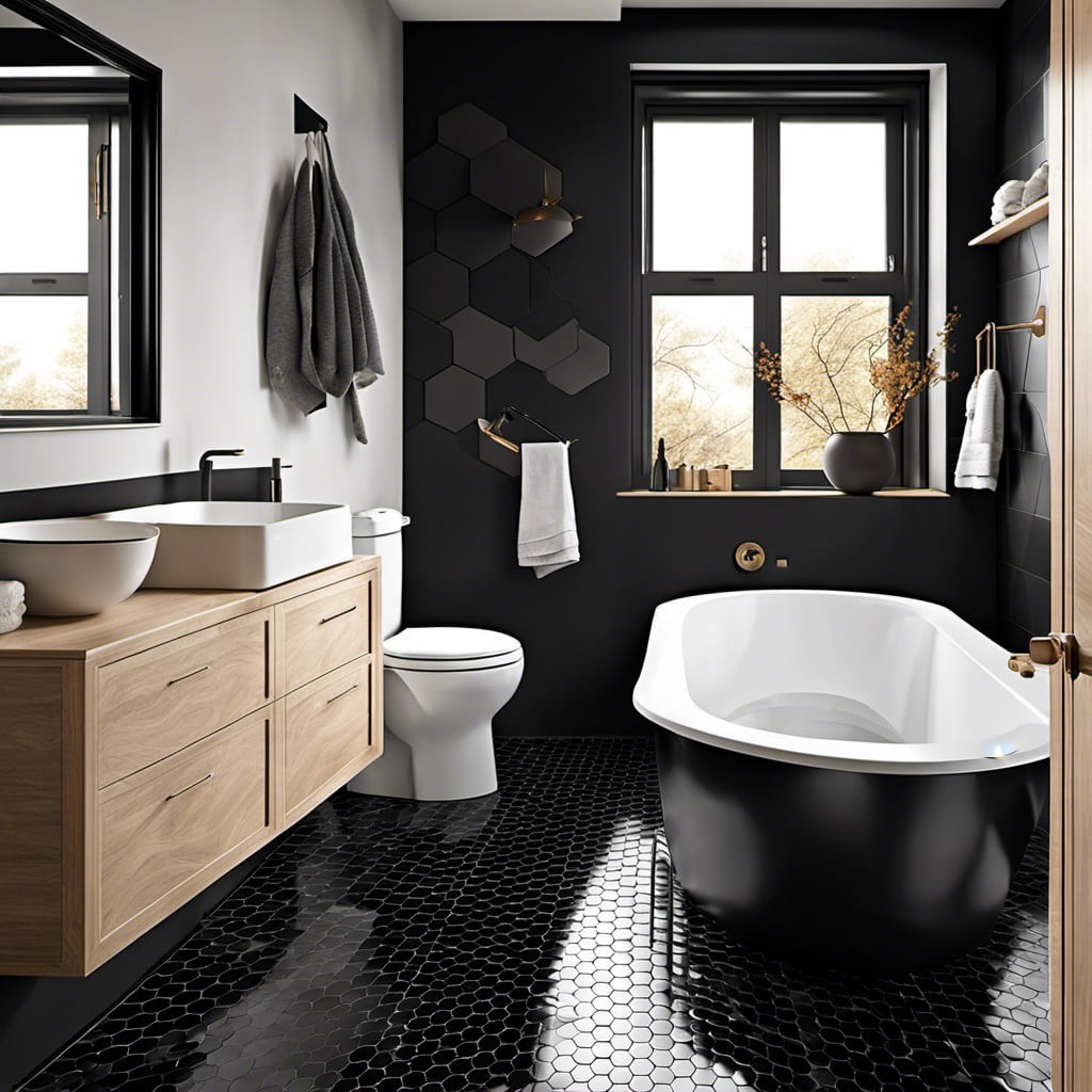 accent areas with hexagon tiles