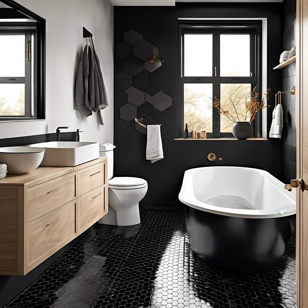 accent areas with hexagon tiles