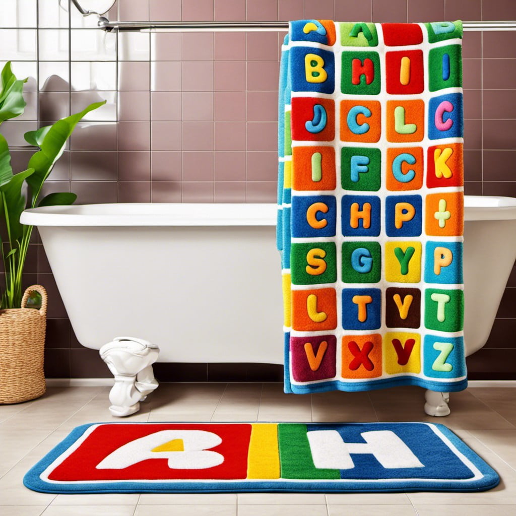 alphabet bath mats